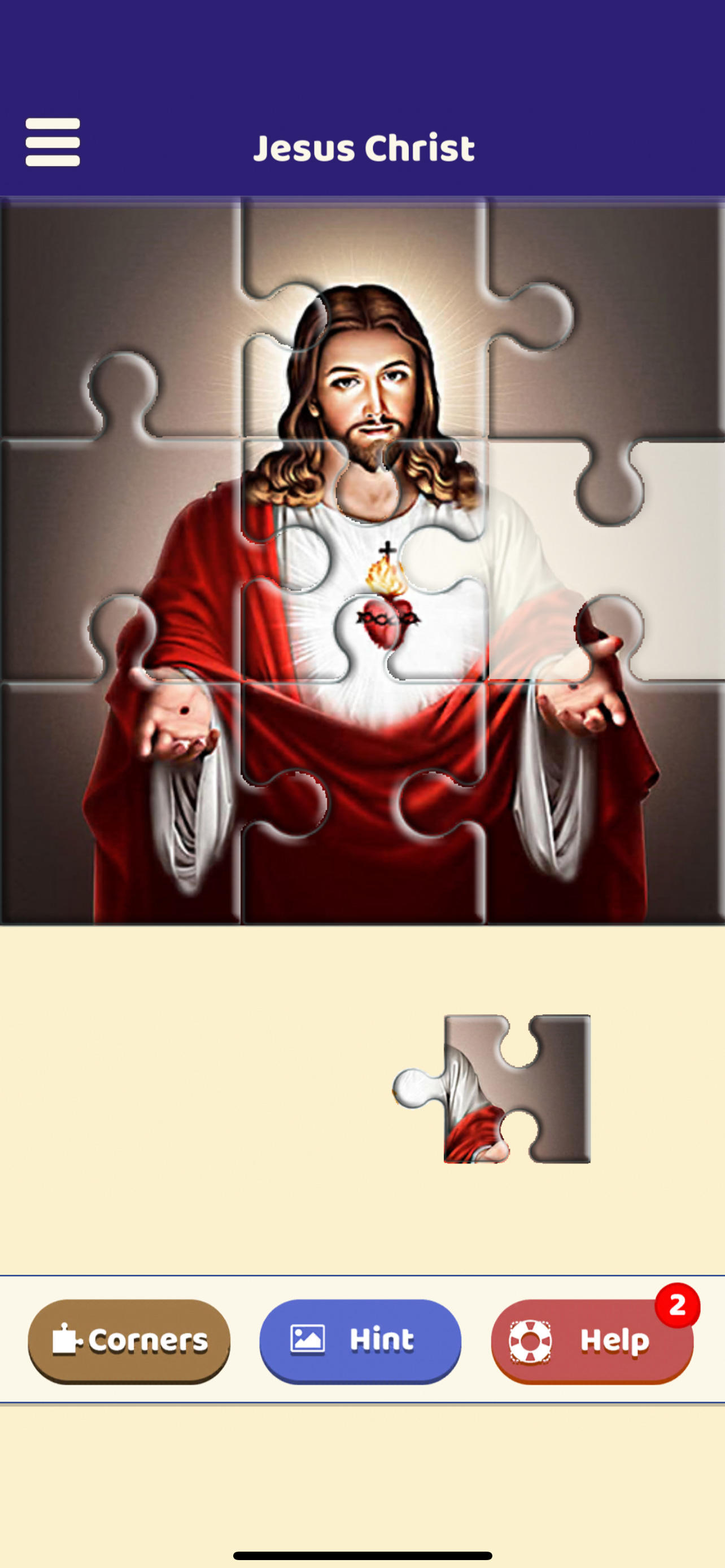 Captura de Tela do Jogo Jesus Christ Puzzle