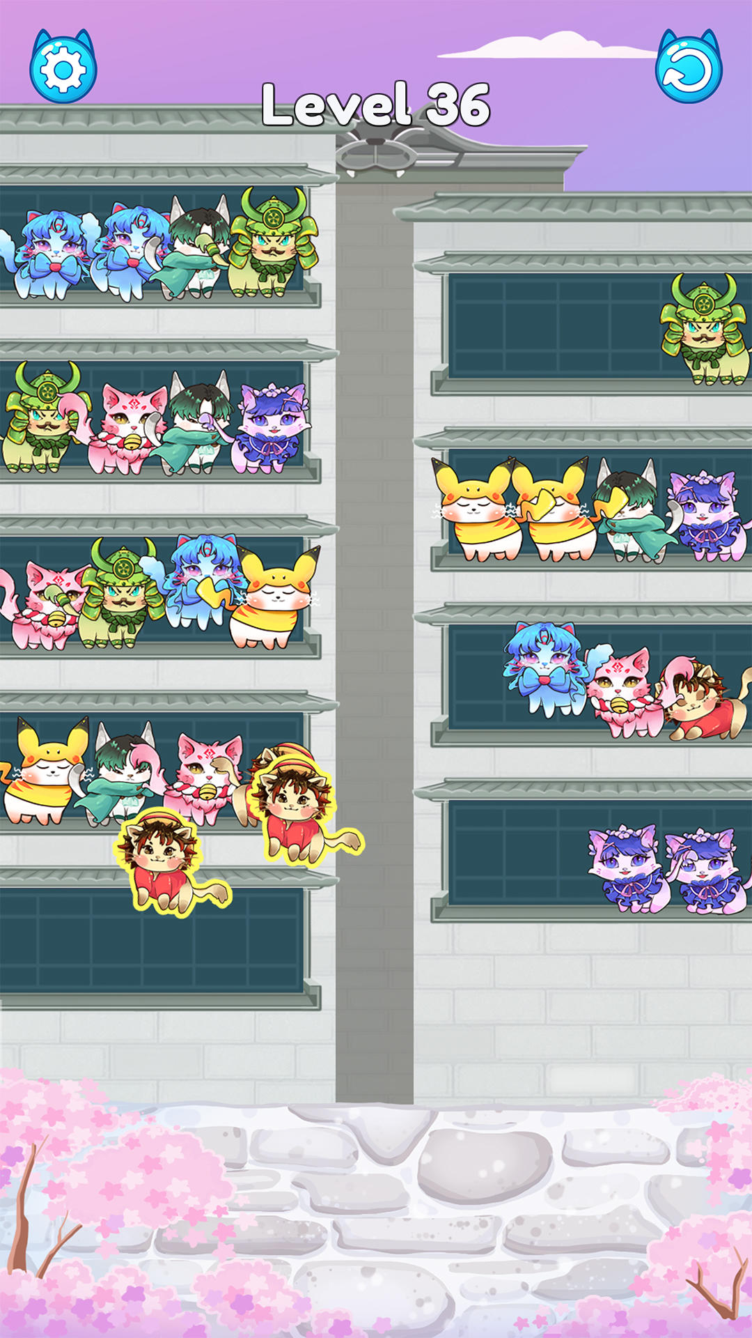 猫の並べ替え色：クラシックパズル ゲームのスクリーンショット