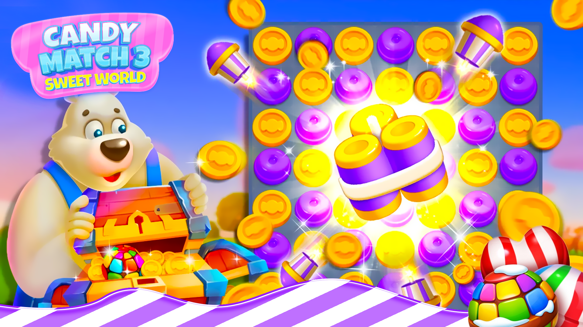 Candy Match 3: Sweet World Game Screenshot