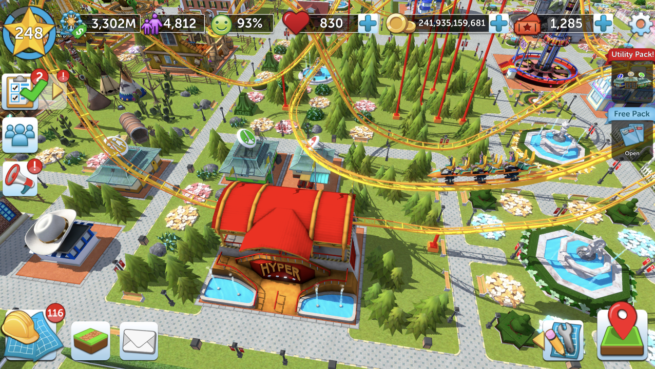 RollerCoaster Tycoon Touch Game Screenshot