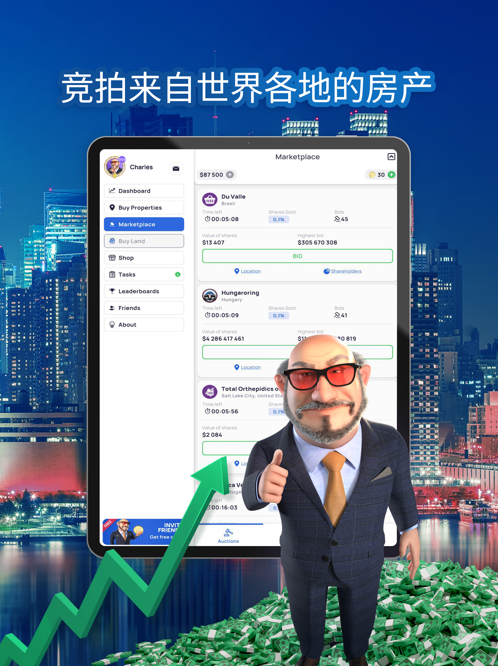Landlord Tycoon: 擁有世界 遊戲截圖