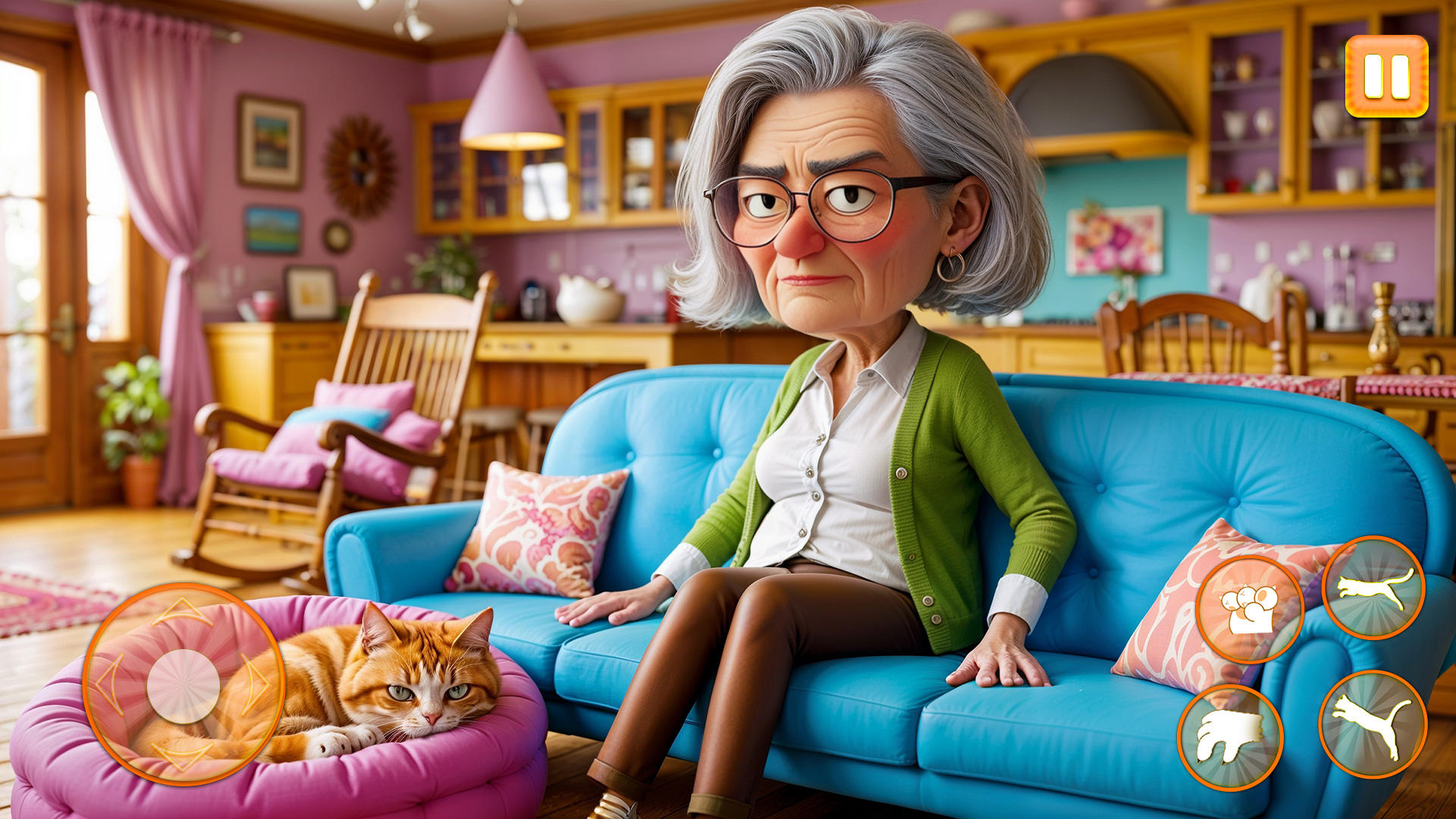 Angry Gran Vs Pet Cat Sim Game Game Screenshot