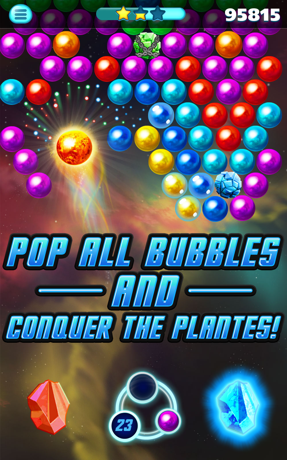 Bubble Shooter Planet Game Screenshot