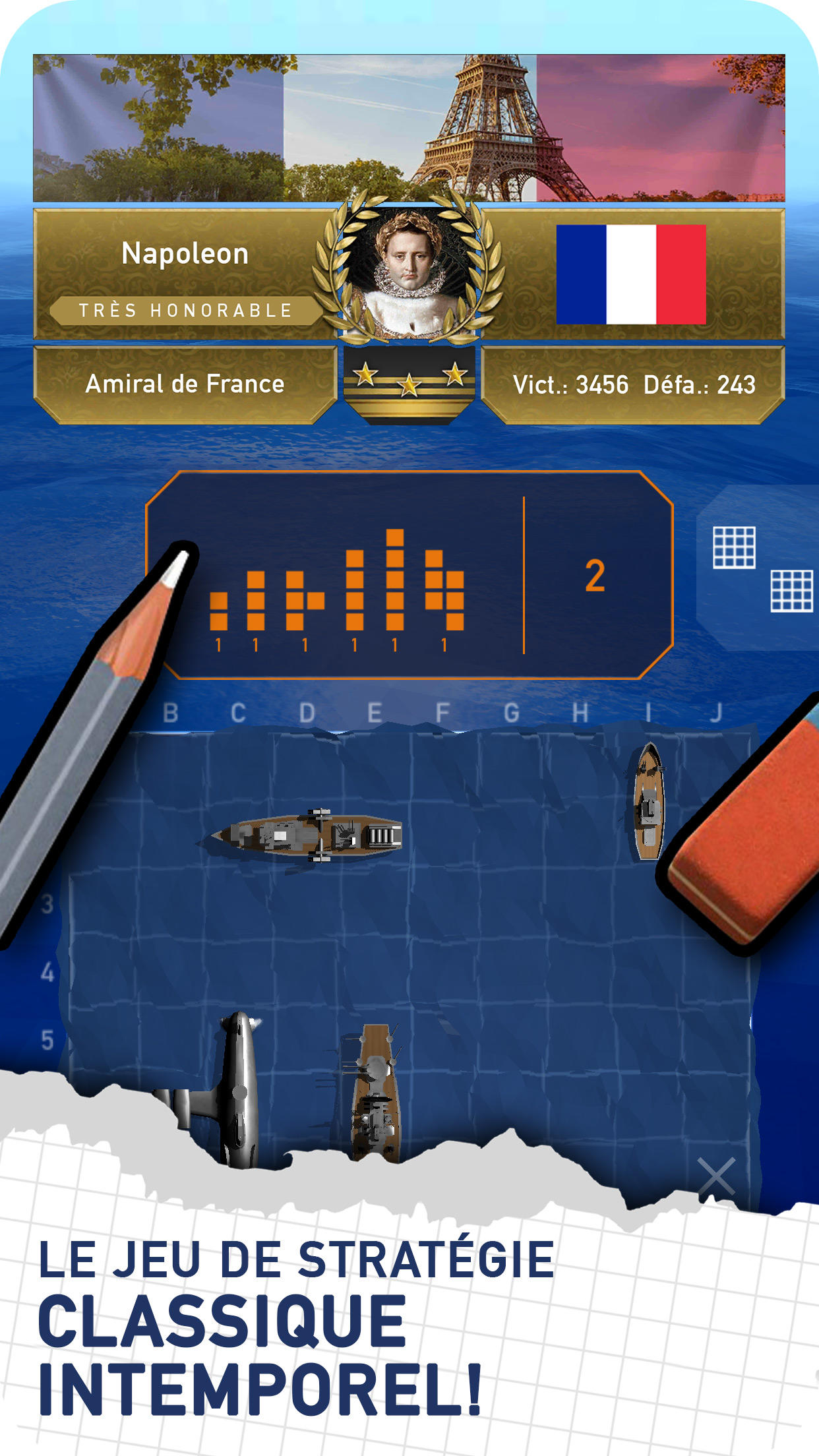 Screenshot 1 of Bataille Navale - Touché-coulé 2.1.929
