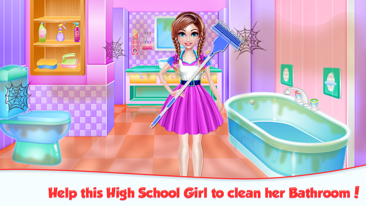 Highschool Girl House Cleaning Game Screenshot