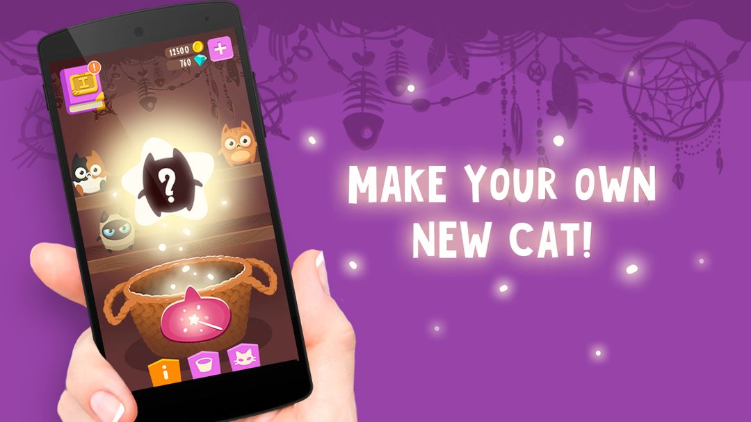 Breed cats using magic skills: screenshot game