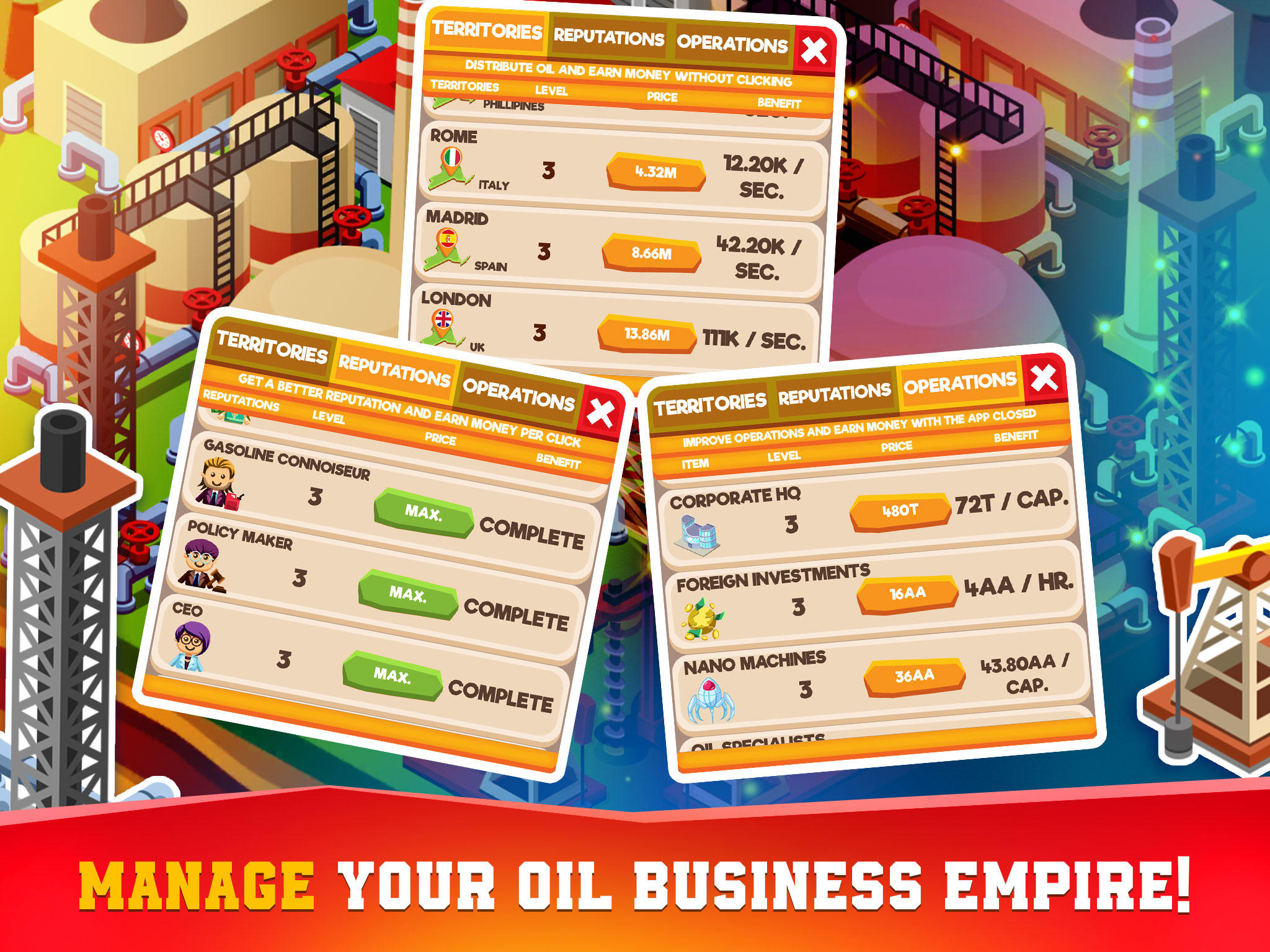 Oil Tycoon idle tap miner game Game Screenshot