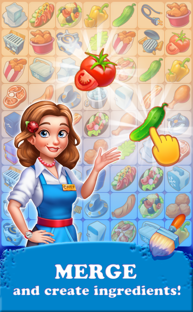 Merge Food Games: Cafe Chef screenshot game