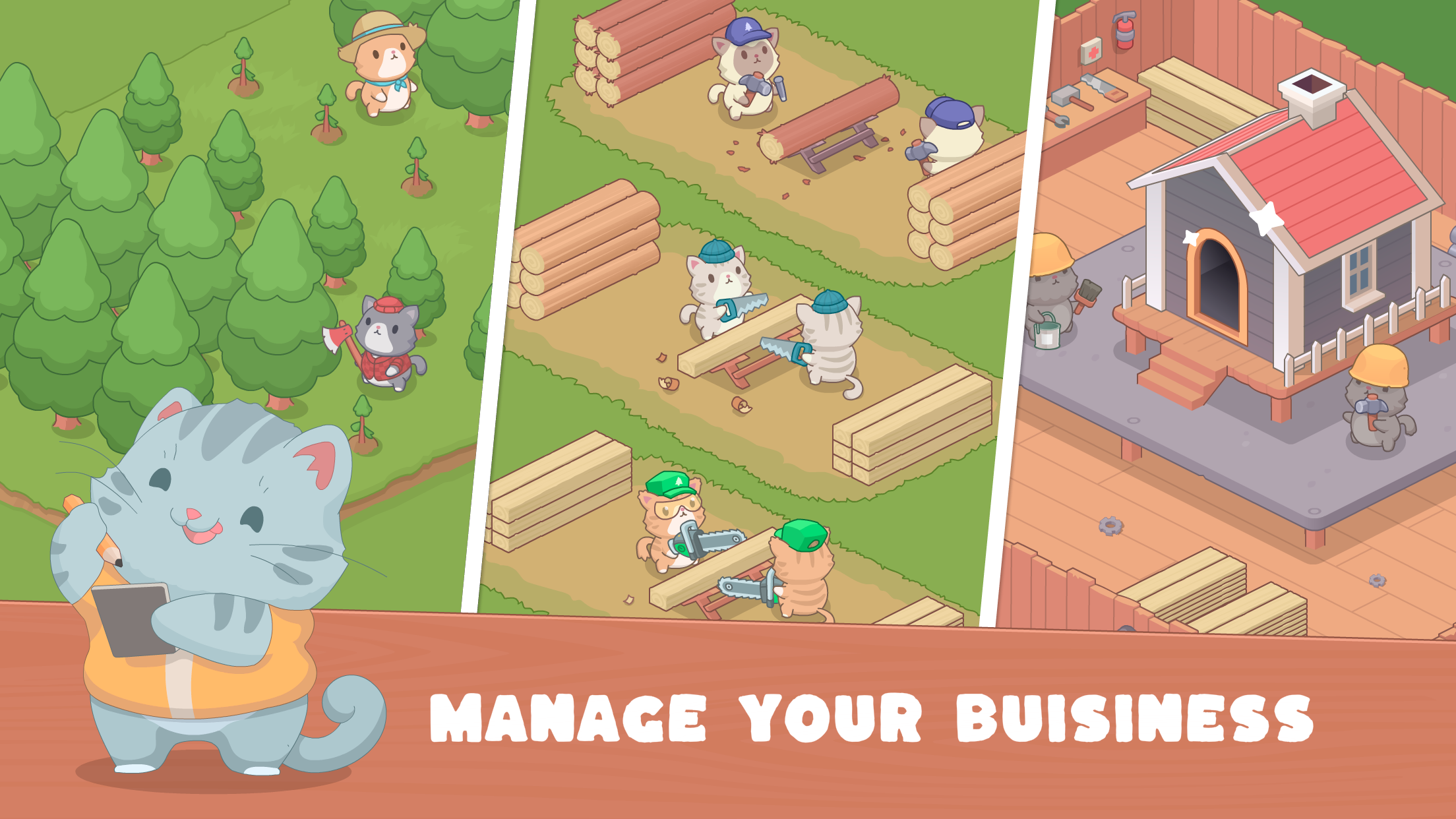 Idle Cat Lumber Game Screenshot