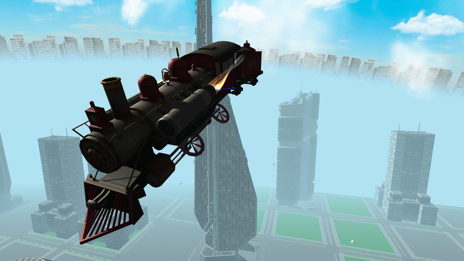 Cuplikan Layar Game Flying Train Simulator 3D Free