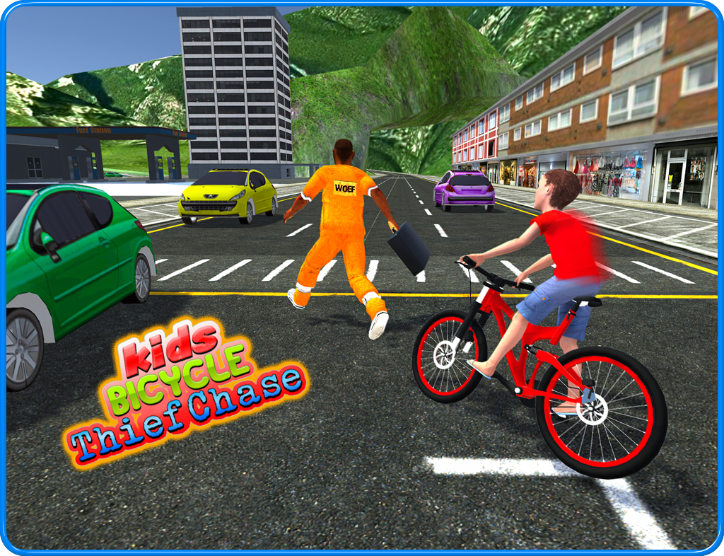 Скриншот игры Kids Bicycle Rider Thief Chase