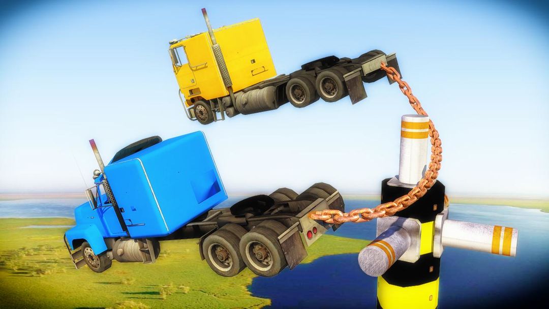 Chained Trucks against Ramp screenshot game