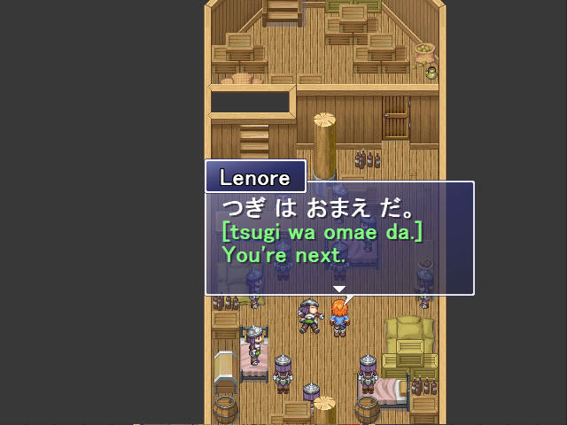 Screenshot of Learn Japanese RPG: Hiragana Forbidden Speech