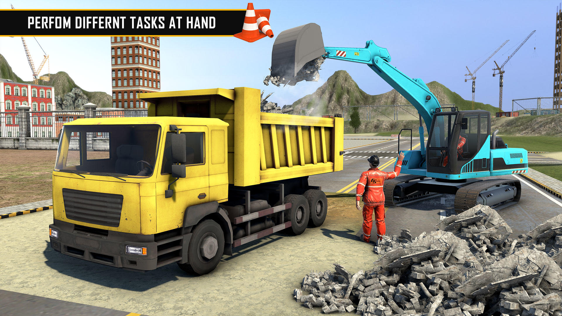 Snow Offroad Construction Site Game Screenshot