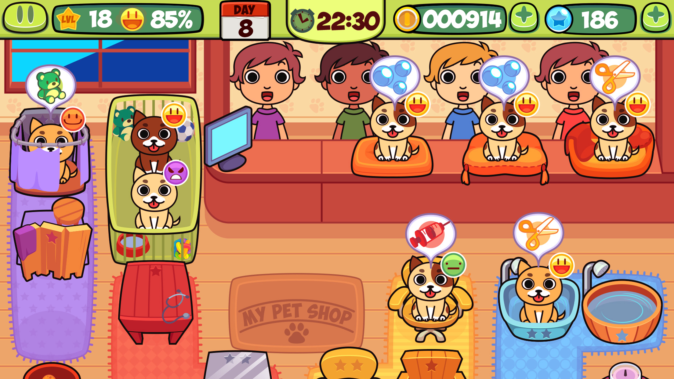 Captura de Tela do Jogo My Virtual Pet Shop: Animais