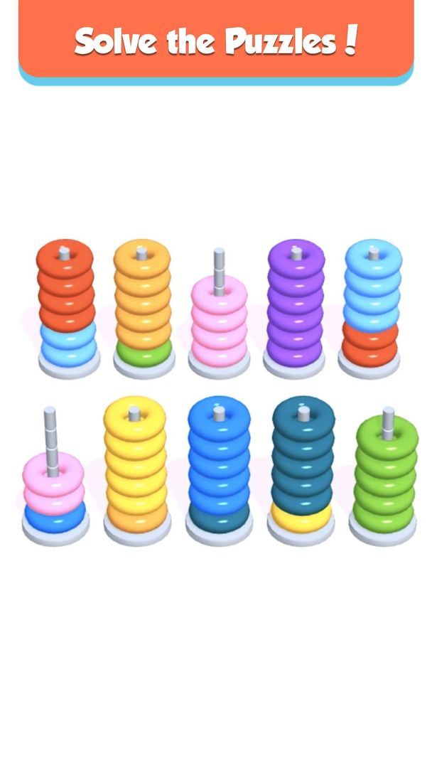 Hoop Stack - Color Puzzle Game ภาพหน้าจอเกม