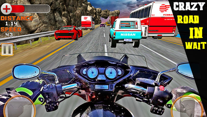 Screenshot of VR Crazy Bike Race: Traffic Racing Free