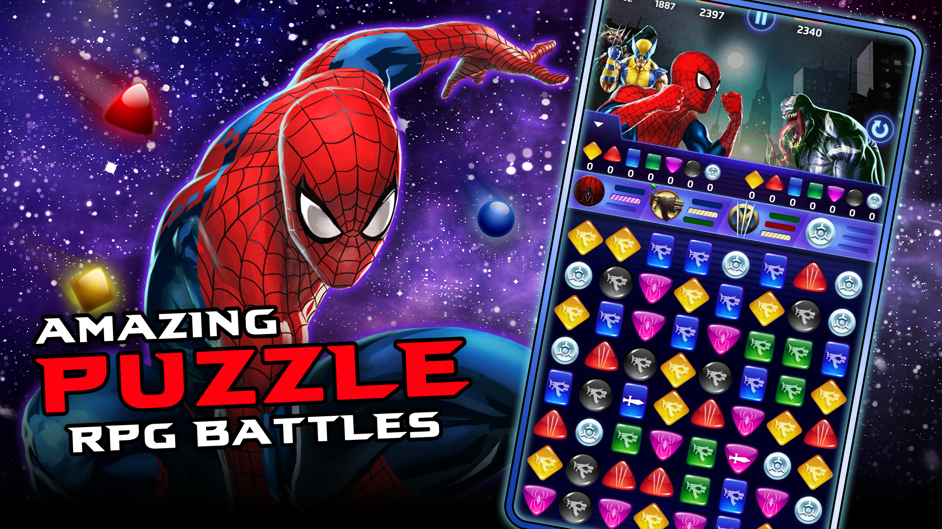 MARVEL Puzzle Quest: Match RPG ภาพหน้าจอเกม