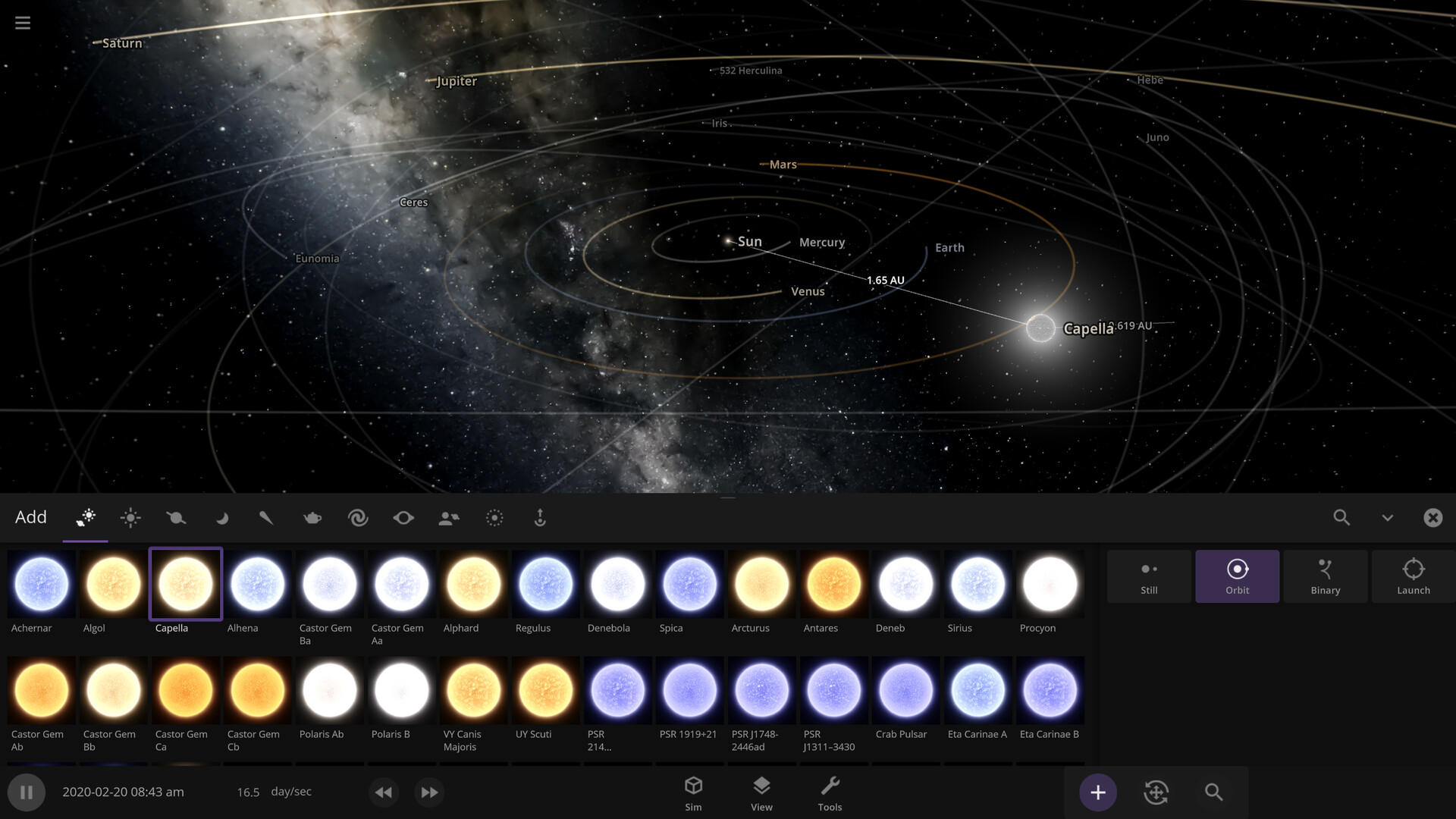 Screenshot of Universe Sandbox