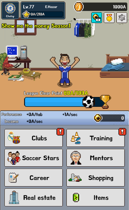Soccer Star Clicker Game Screenshot