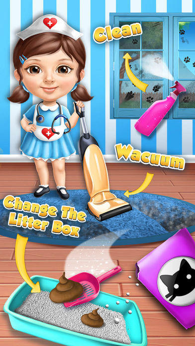 Sweet Baby Girl Cat Shelter – No Ads Game Screenshot