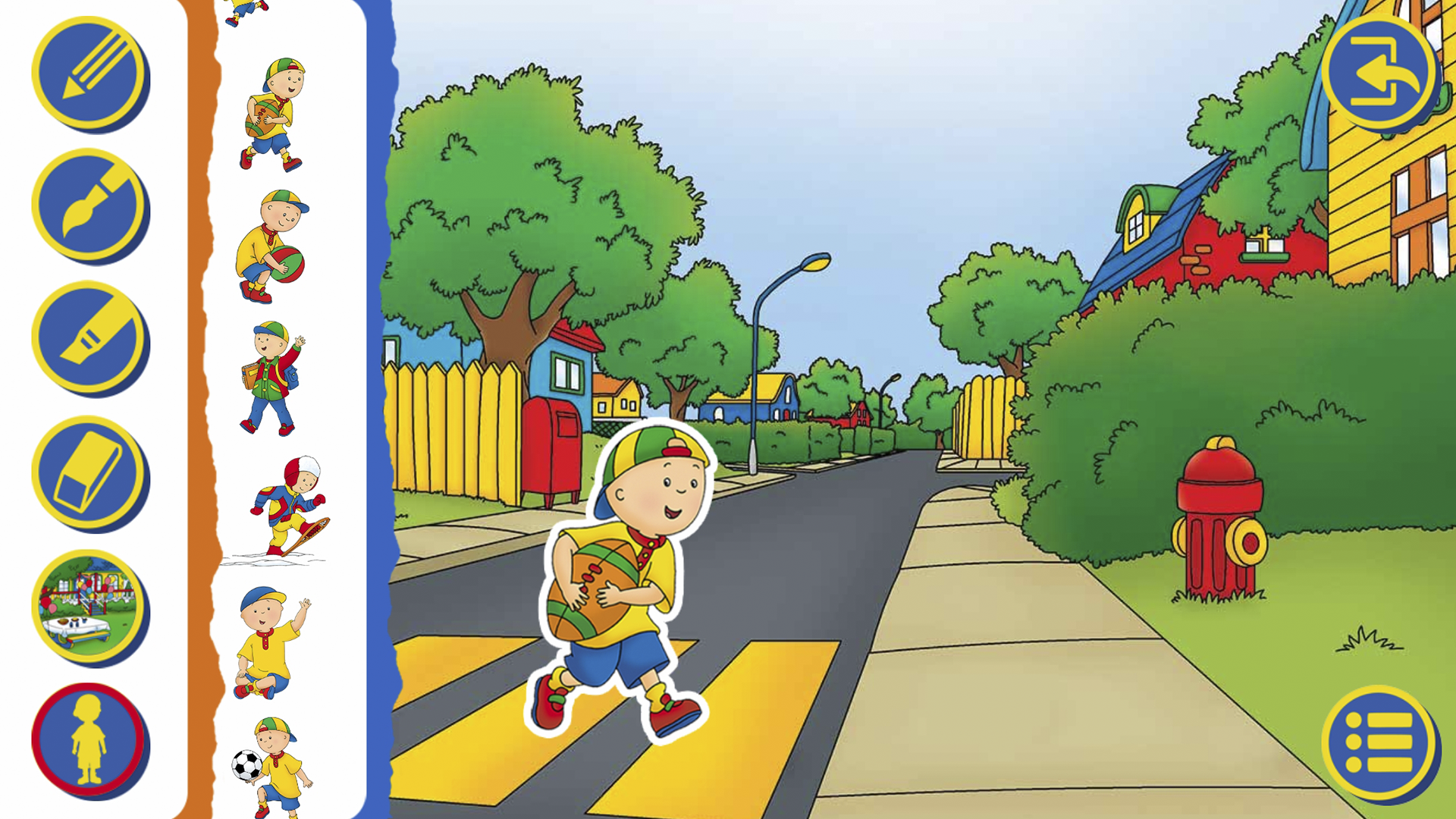 A Day with Caillou Game Screenshot