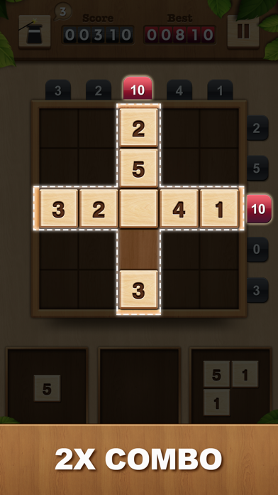 TENX - Wooden Number Puzzle 게임 스크린 샷