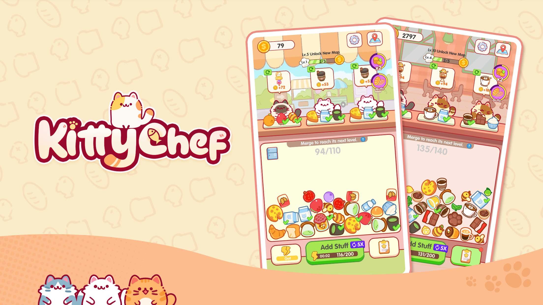 Kitty Chef - Food Merge 遊戲截圖