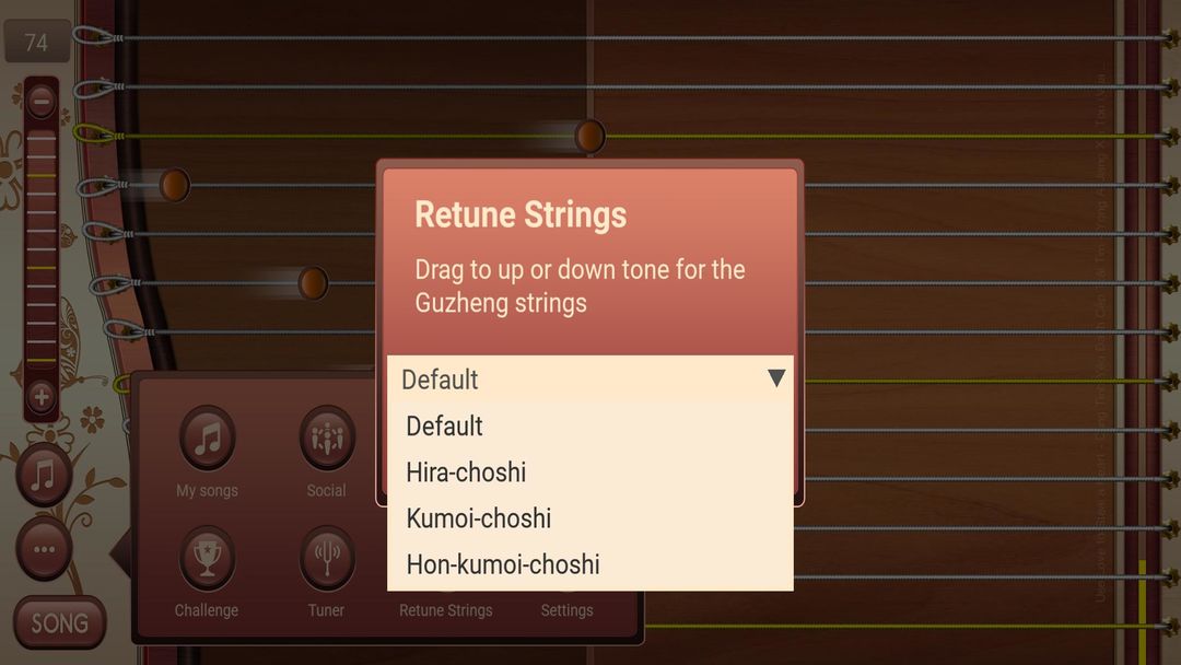 Screenshot of Koto Connect: Japanese stringed musical instrument