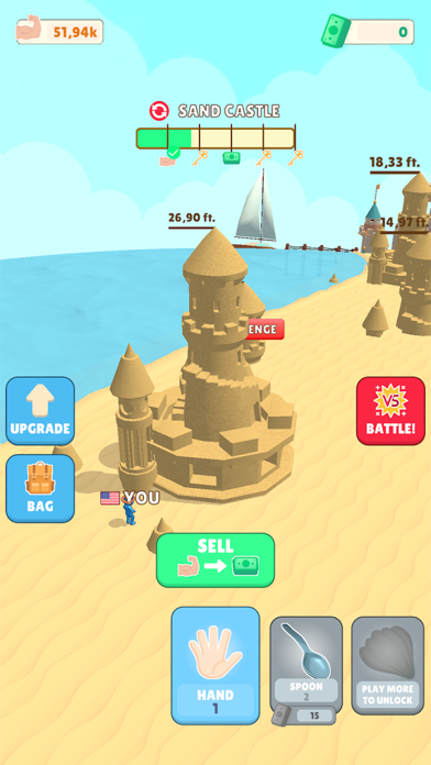 Captura de Tela do Jogo Sand Castle: Tap & Build