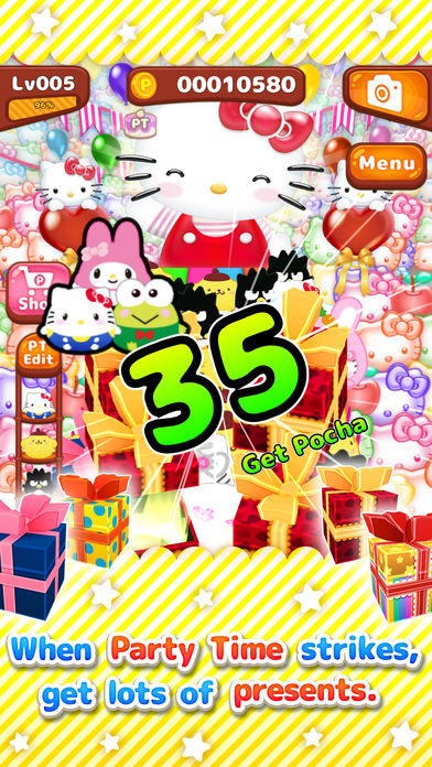 Hello Kitty Basket Catch Game Screenshot