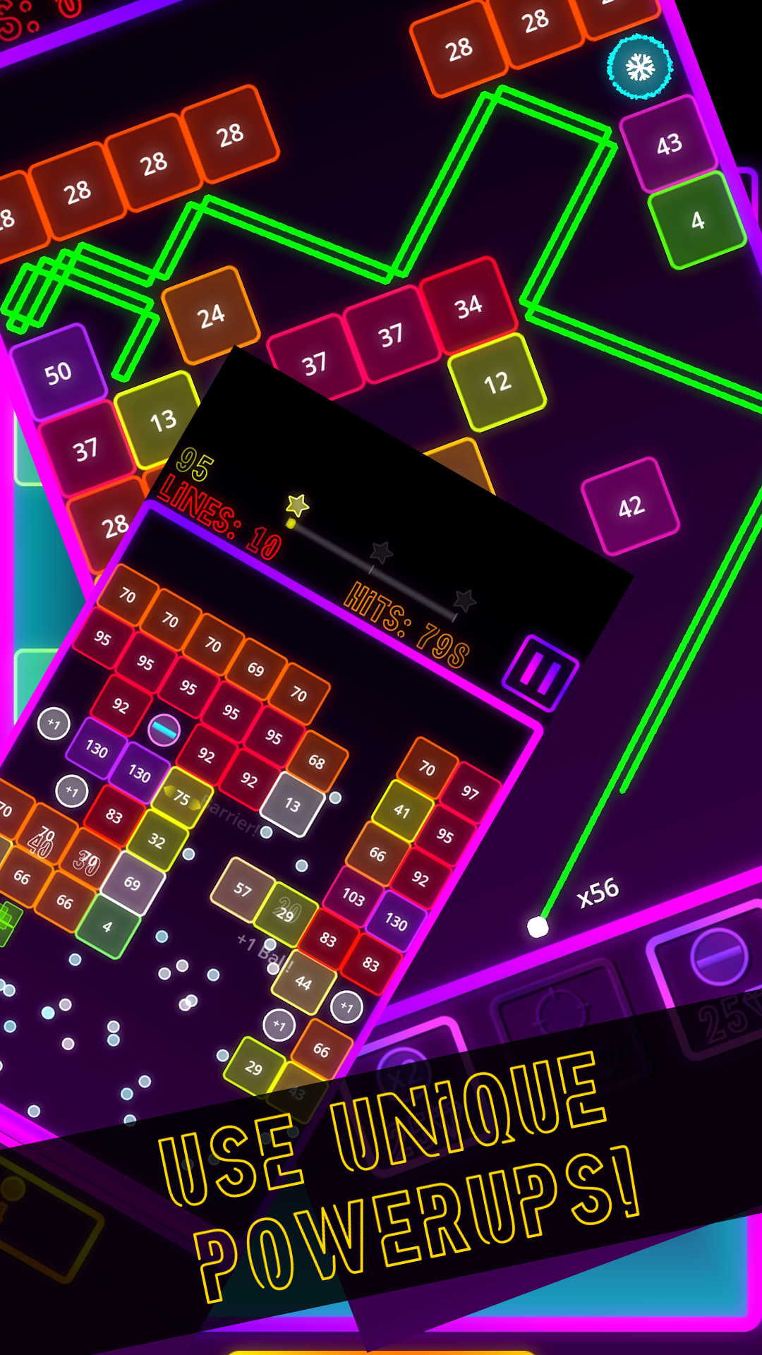 Neon Brick Breaker Game Screenshot
