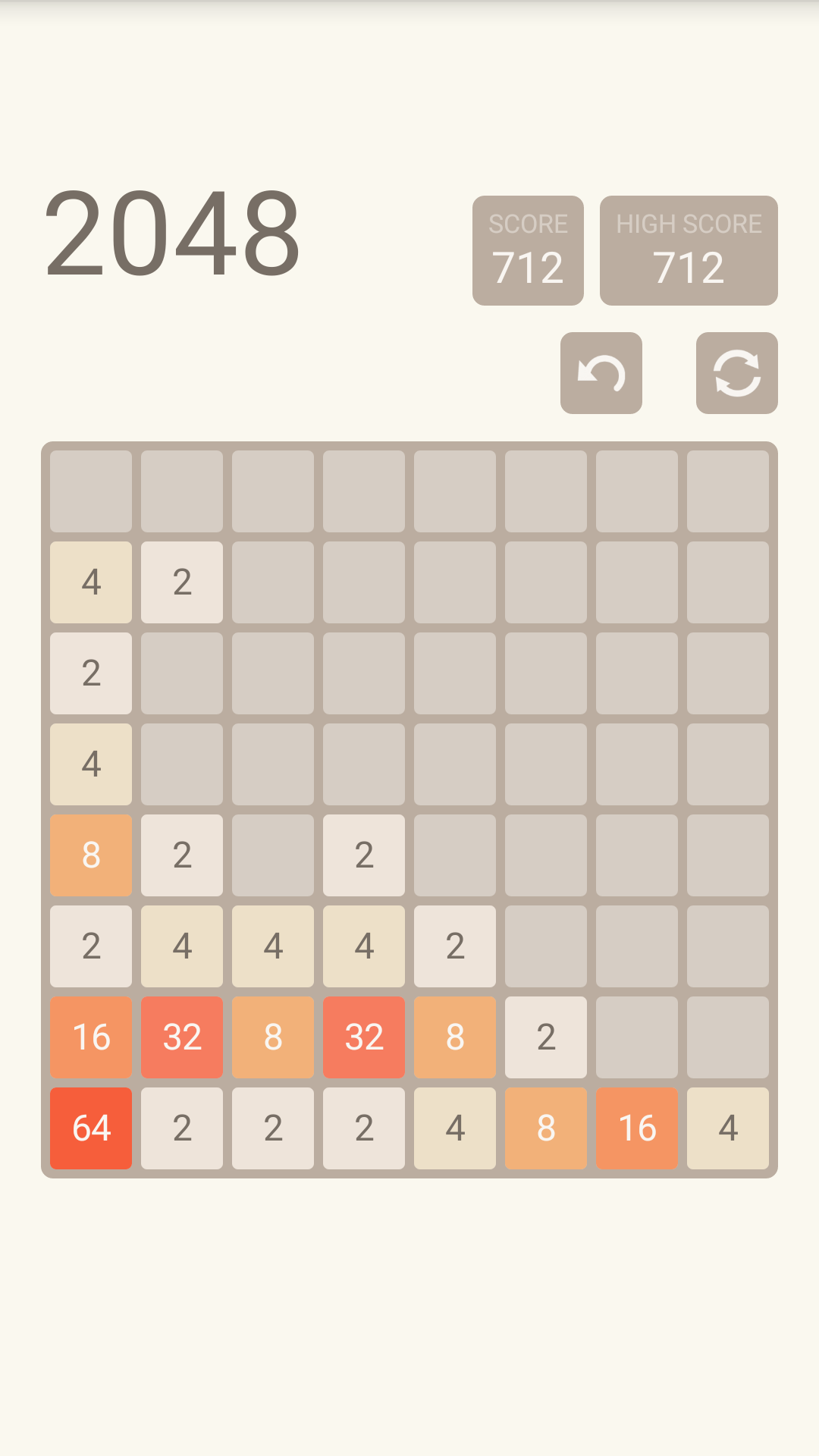 2048 Game Screenshot