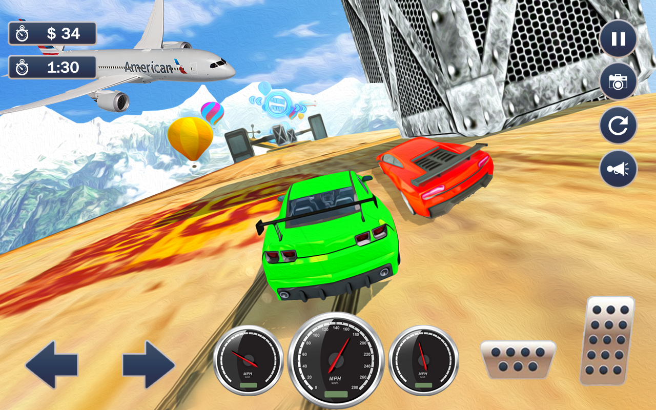 超级坡道 汽车模拟器– 不可能的3D 汽车特技遊戲截圖