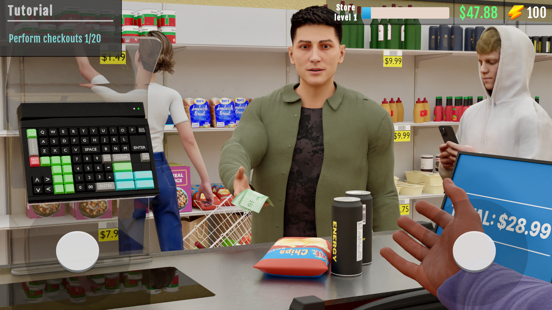 슈퍼마켓 관리자 시뮬레이터 게임 스크린 샷