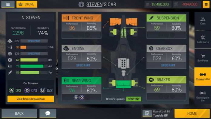 Screenshot of Motorsport Manager Mobile 2