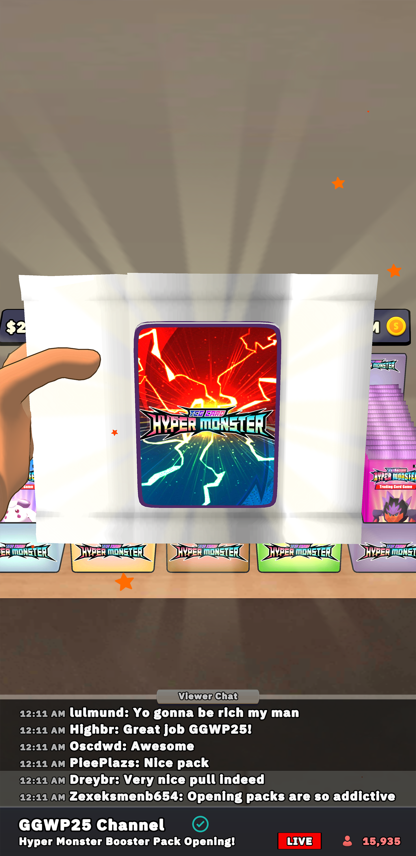 Screenshot of TCG Hyper Card Idle Streamer