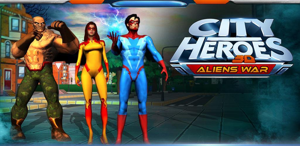Banner of City Heroes 3D: สงครามเอเลี่ยน 1.3