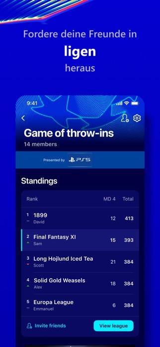 Ảnh chụp màn hình UEFA Gaming: Fantasy Football