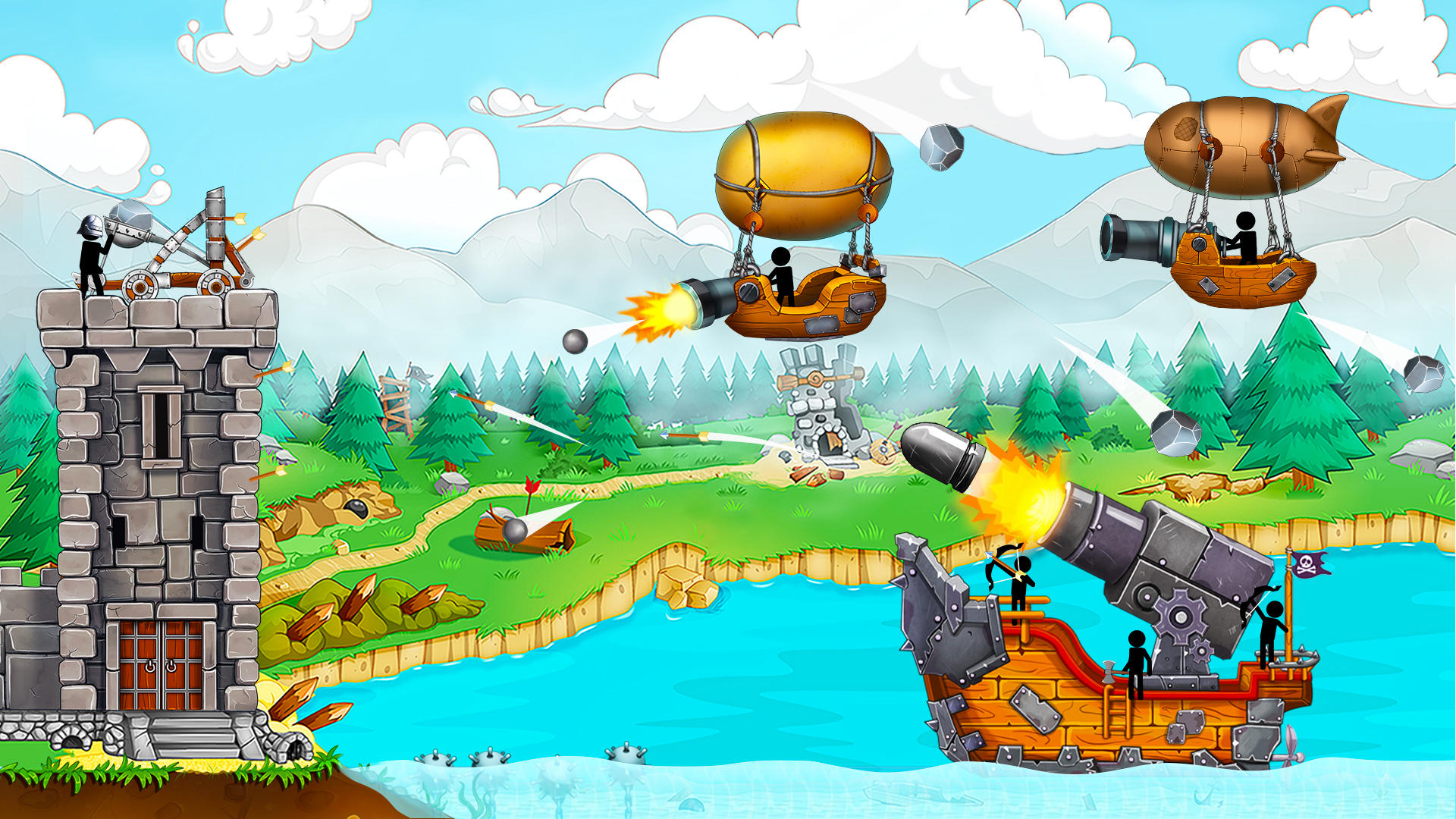 Screenshot of The Catapult: Stickman Pirates