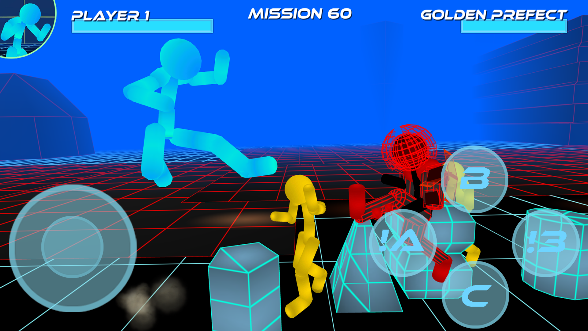 Stickman Neon Street Fighting Game Screenshot