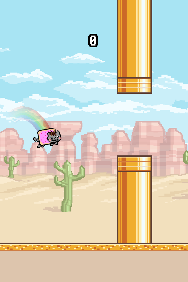 Flappy Nyan: flying cat wings 遊戲截圖