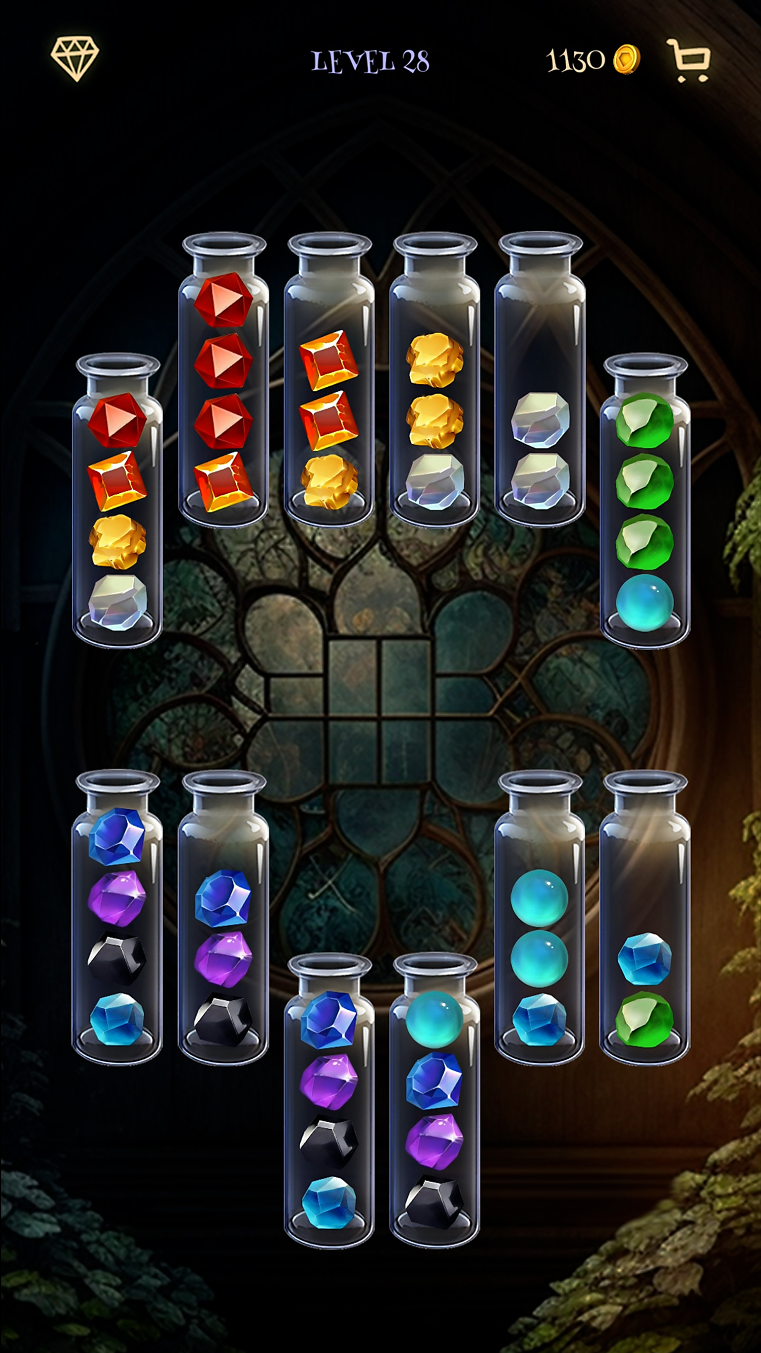 Screenshot of Sortius - gem sorting puzzle