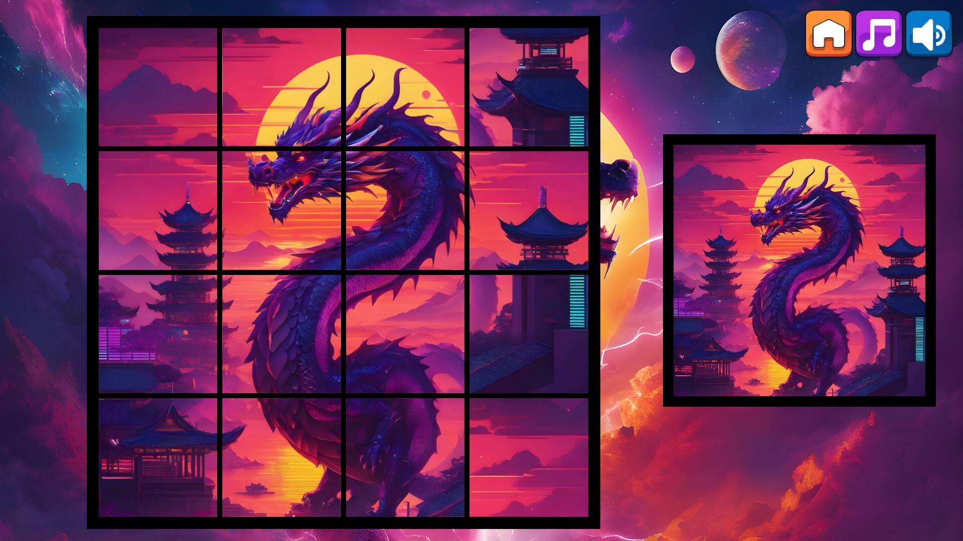 OG Puzzlers: Synthwave Dragons screenshot game