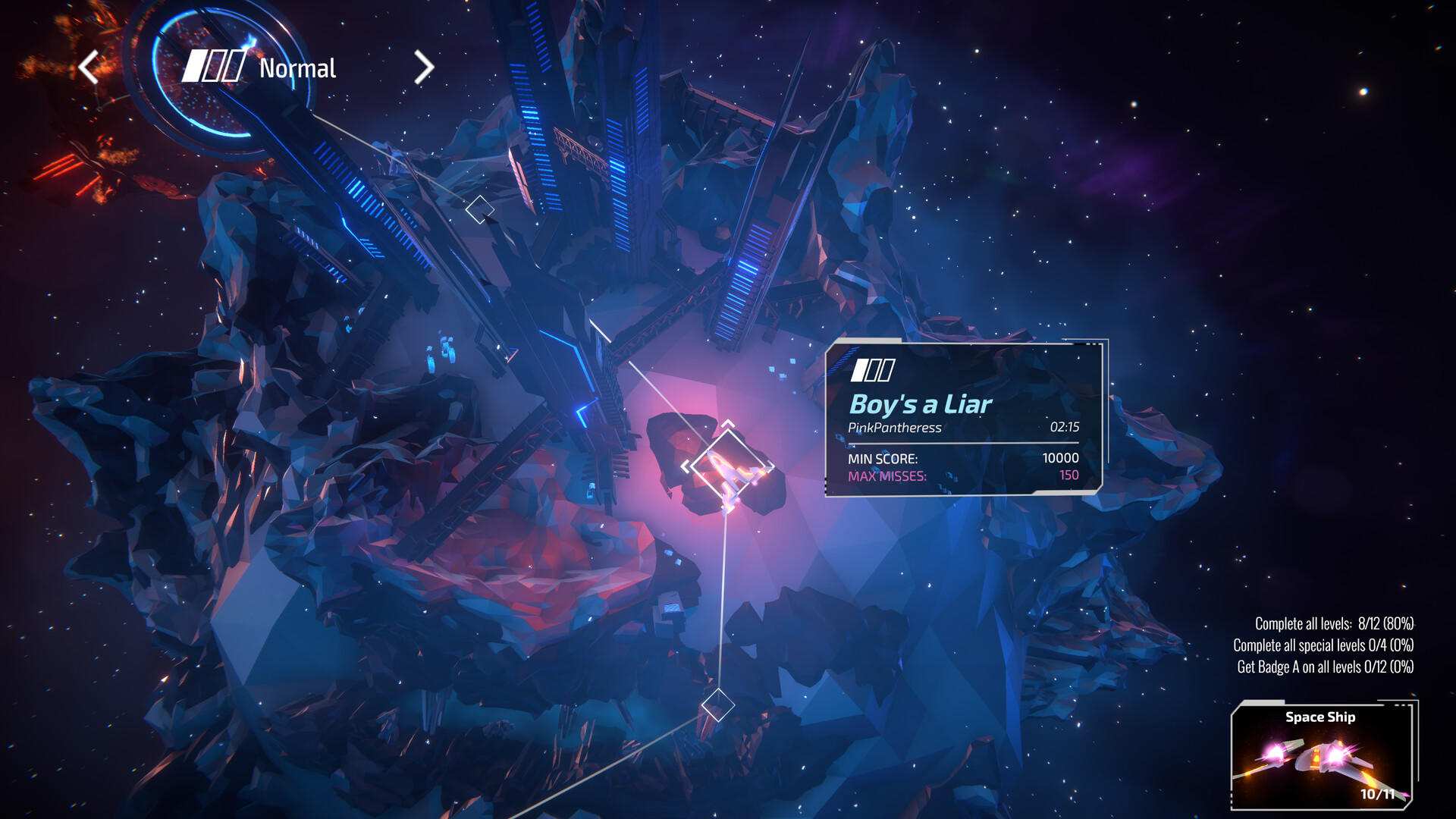 Invector: Rhythm Galaxy 게임 스크린 샷