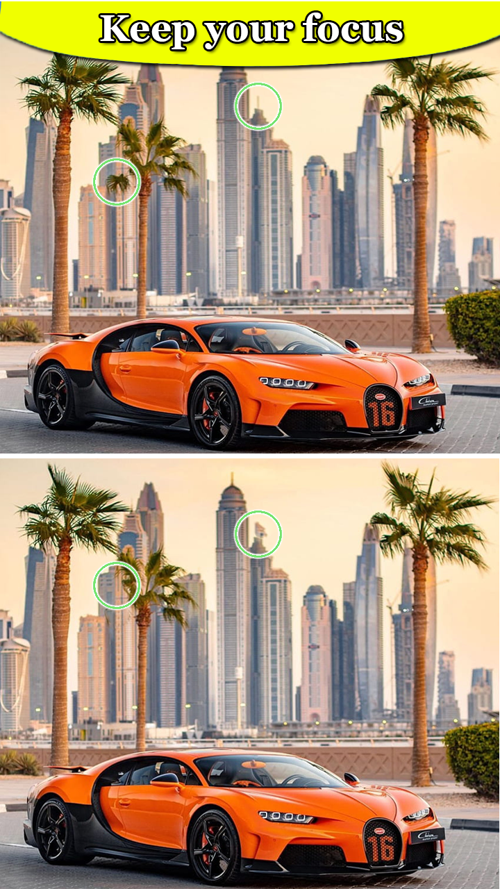 Bugatti Chiron Find Difference ゲームのスクリーンショット