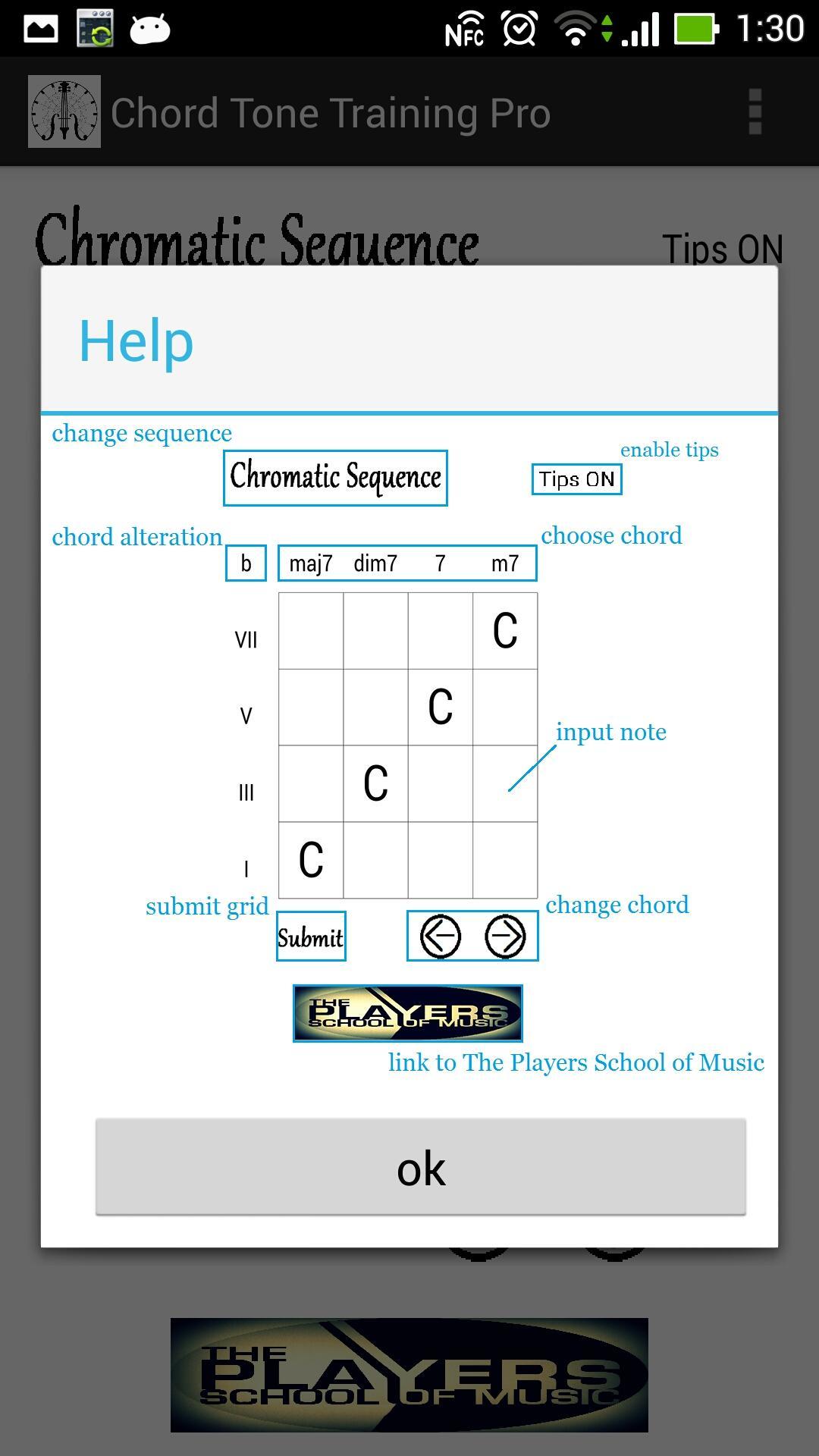 Screenshot of Chord Tone Training Pro