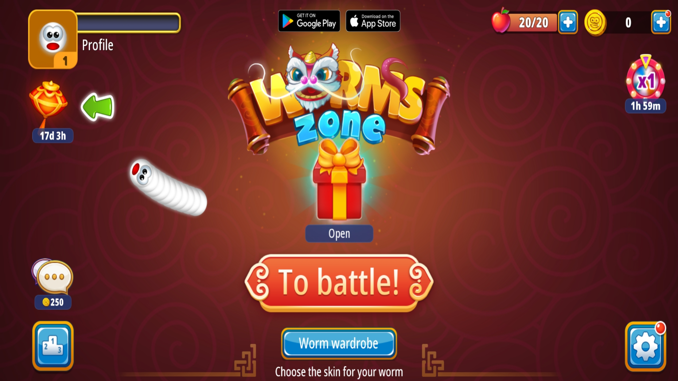 Cuplikan Layar Game Worms Zone.io - Hungry Snake