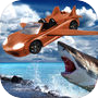 Icon of Angry Shark Flying Car Shooting
