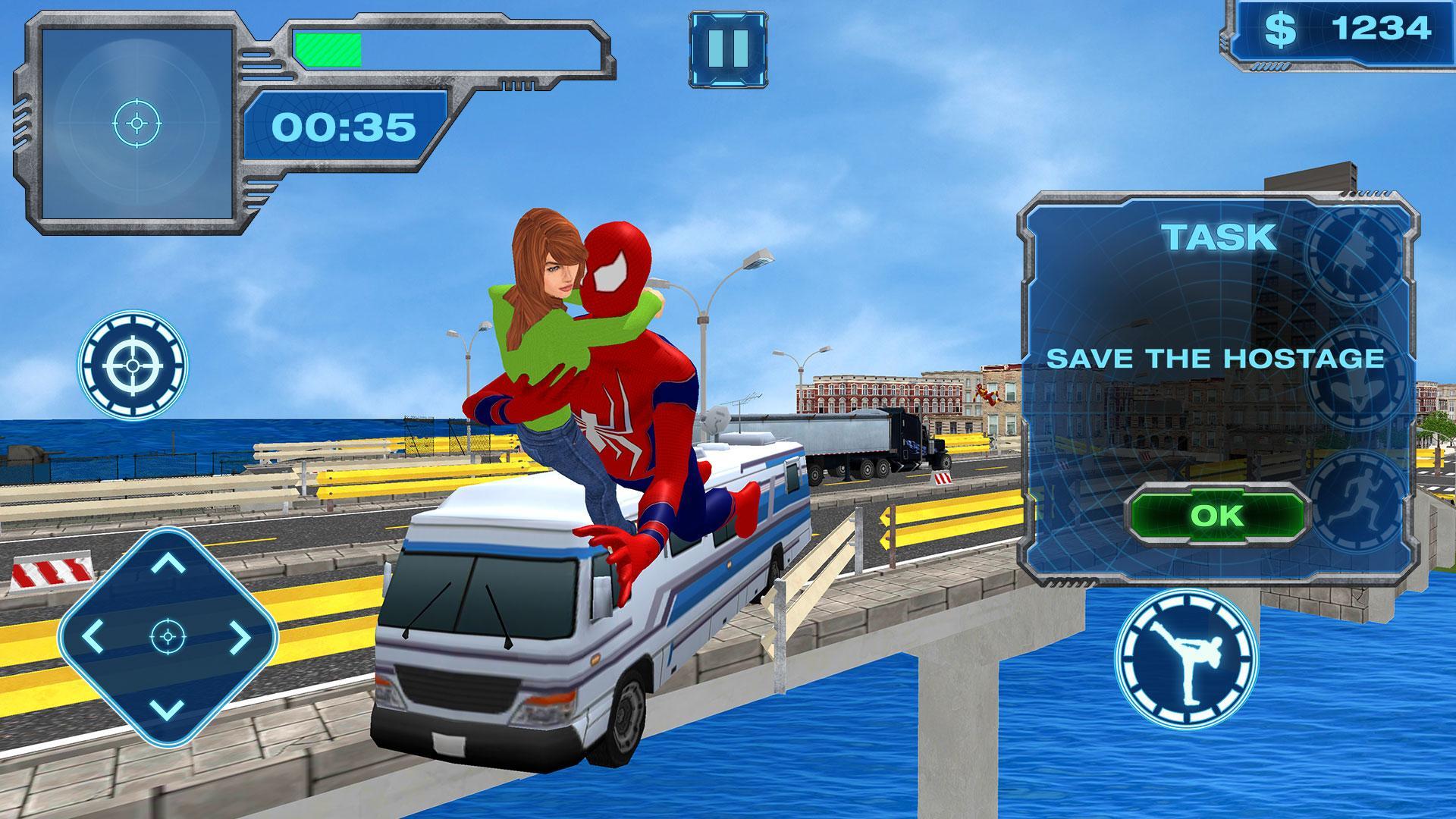 Flying Iron Spider - Rope Superhero Game Screenshot
